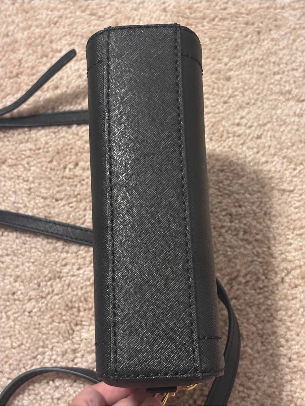 Marc Jacobs Black Saffiano Dome Crossbody with Gold Hardware - Picture 6 of 11
